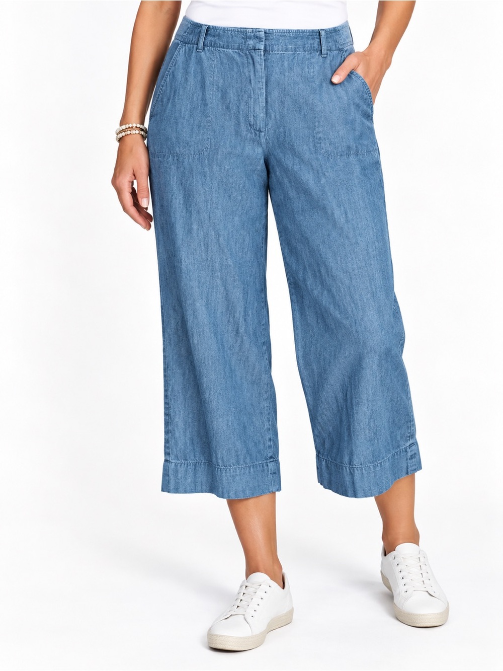 2 Pairs! Talbots Light Blue Wide-Leg Crop Jeans